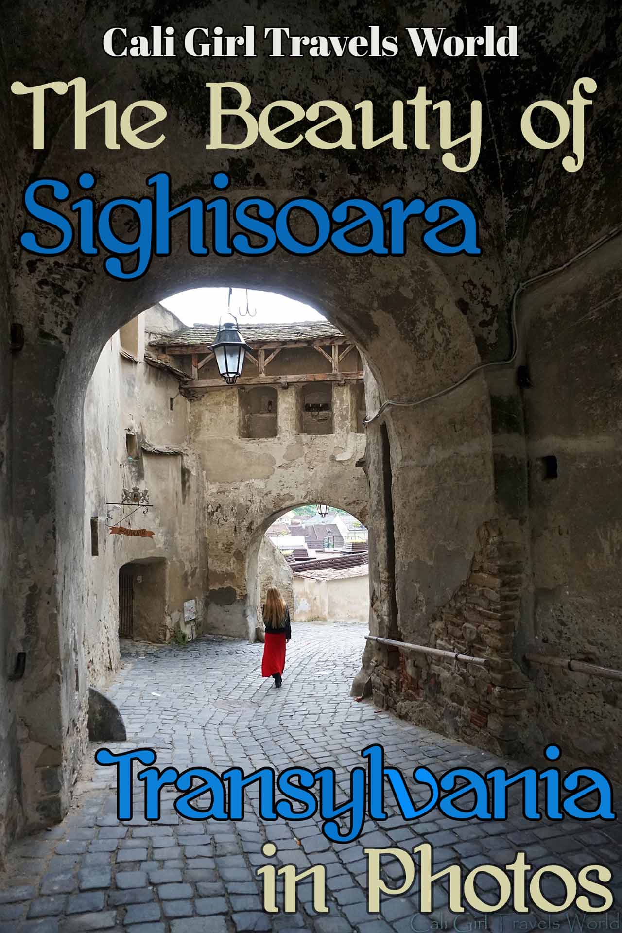 Walking through the medieval walled city of Sighisoara, Translyvania, a UNESCO site.